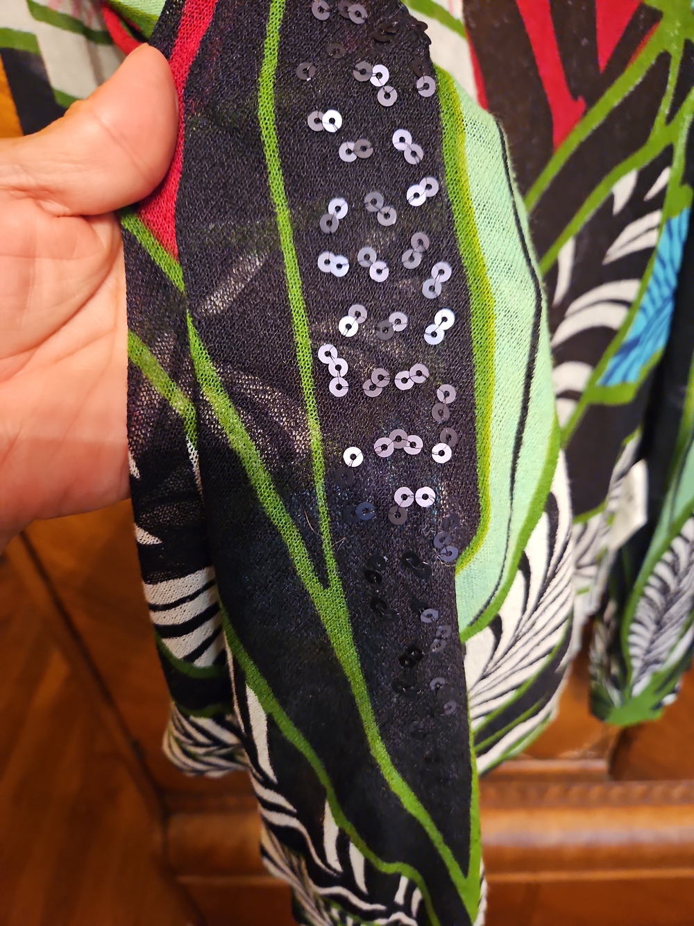 Desigual Red Botanical Size Medium Open-Front Cardigan - Picture 5 of 9